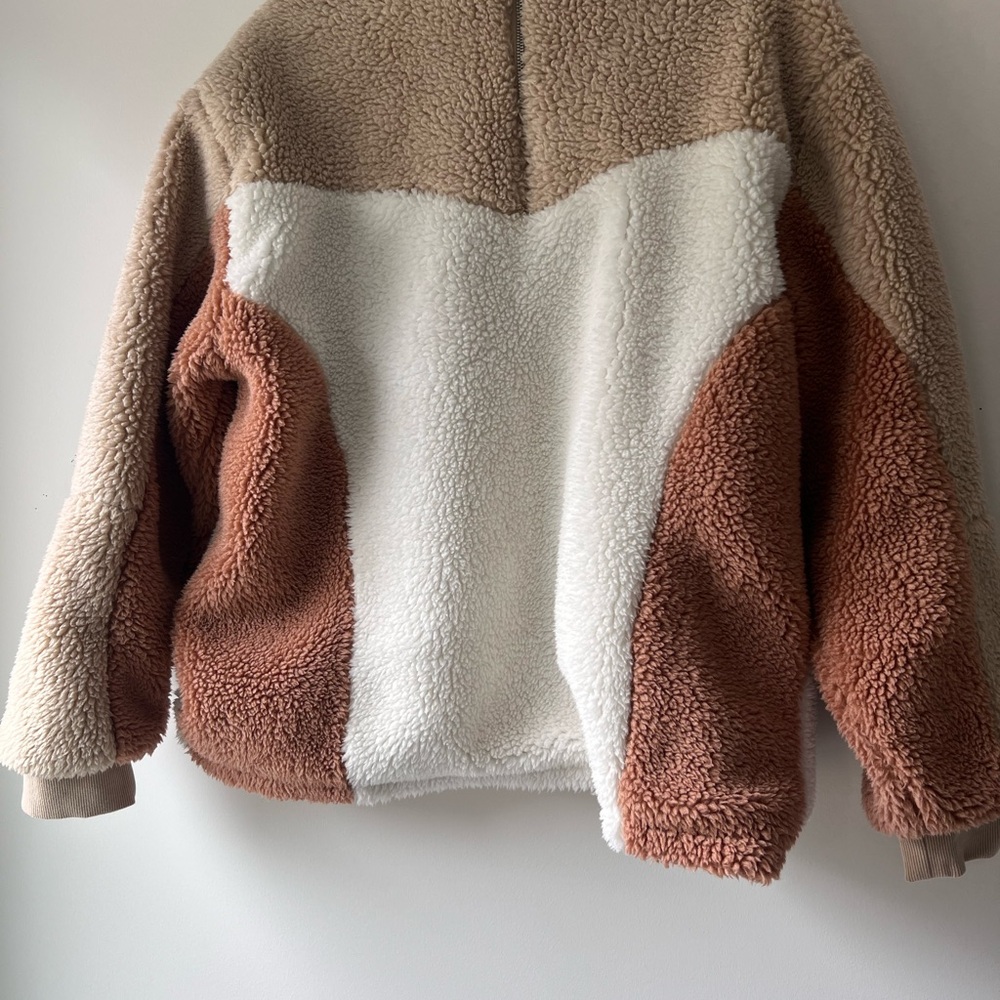 Topman Beige Sherpa Sweater